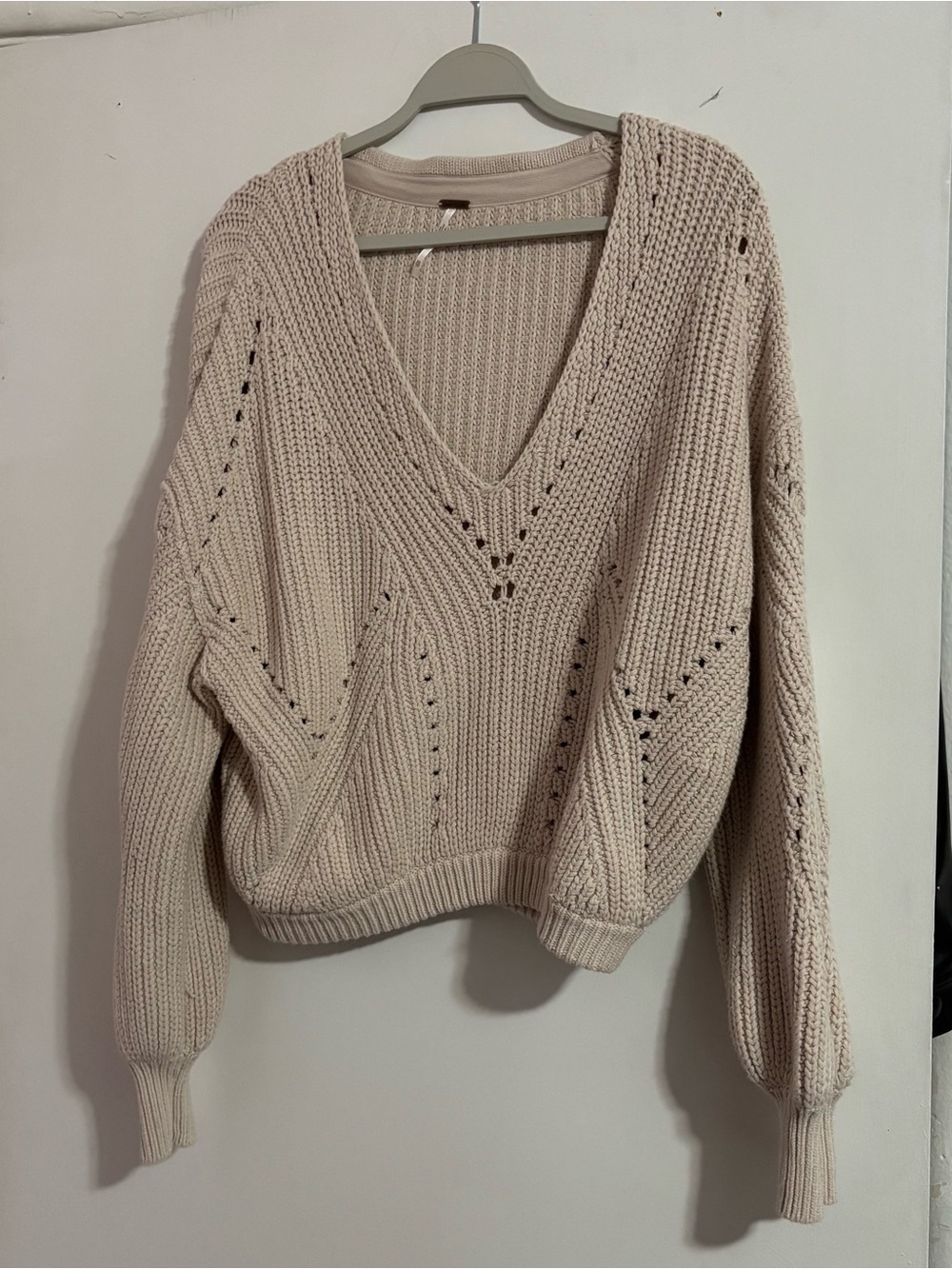 Free People All Day Long  V-Neck Knit Sweater